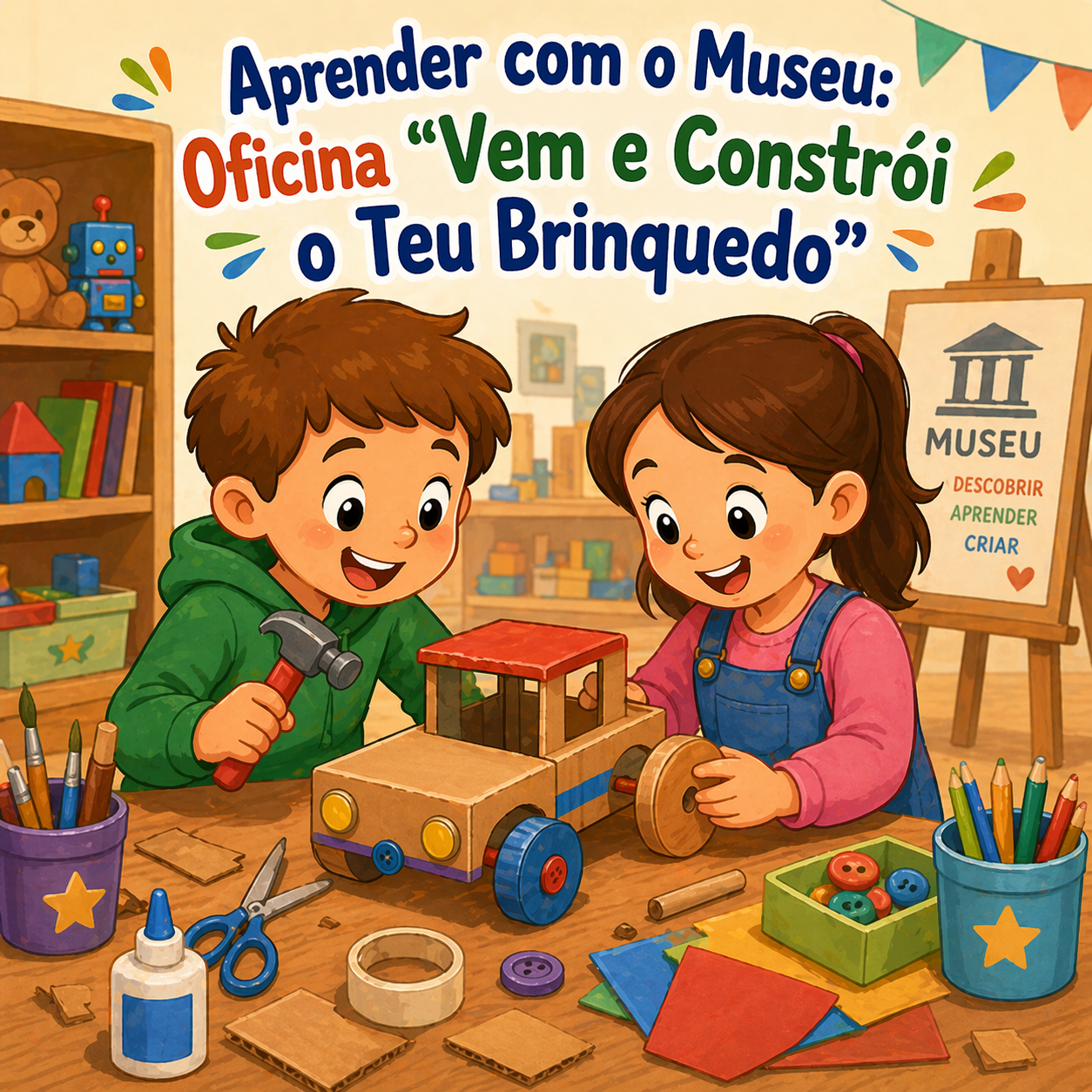 Aprender com o Museu: Oficina “Vem e Constrói o Teu Brinquedo”